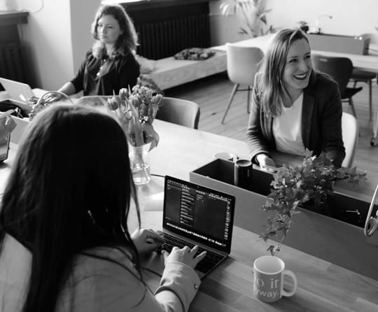 woman sitting inside the office